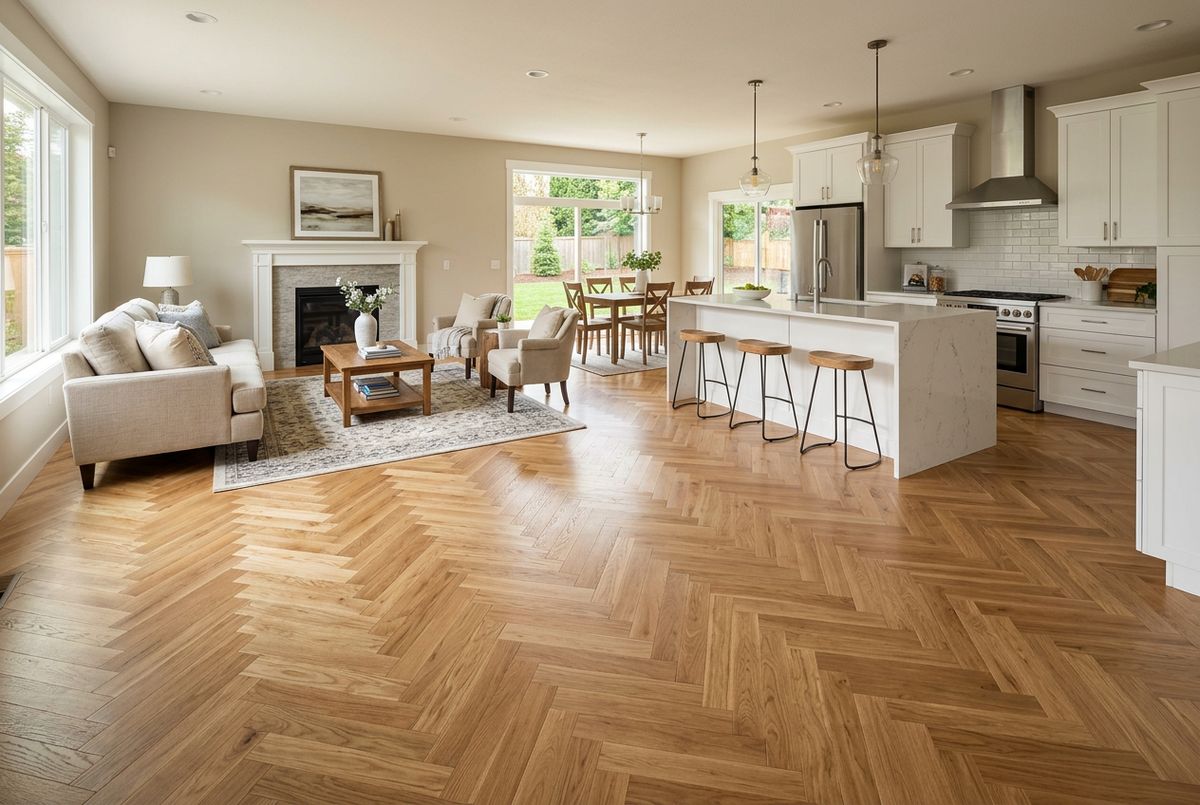 Recently installed flooring in a Tampa, FL home