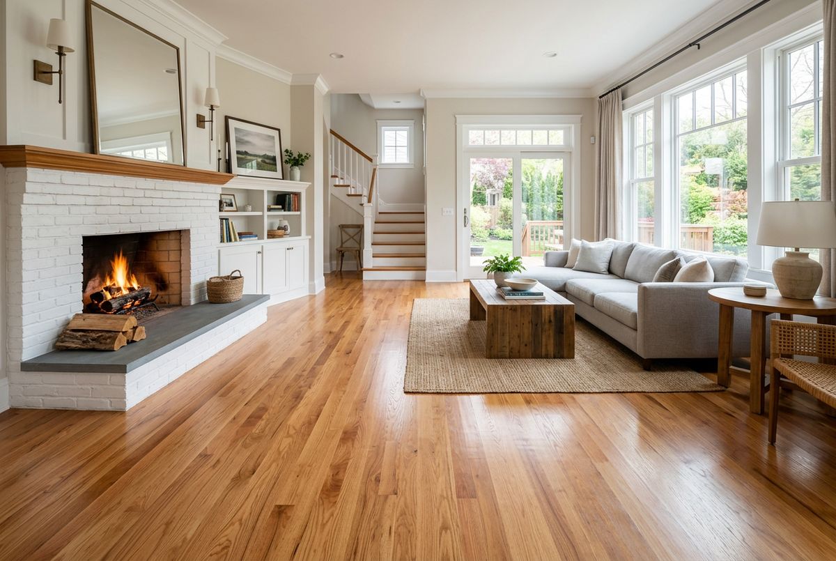 Recently installed flooring in a Towson, MD home