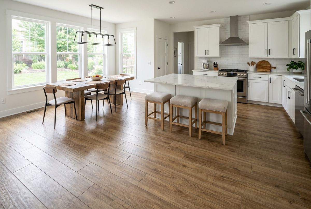 Recently installed flooring in a White Marsh, MD home