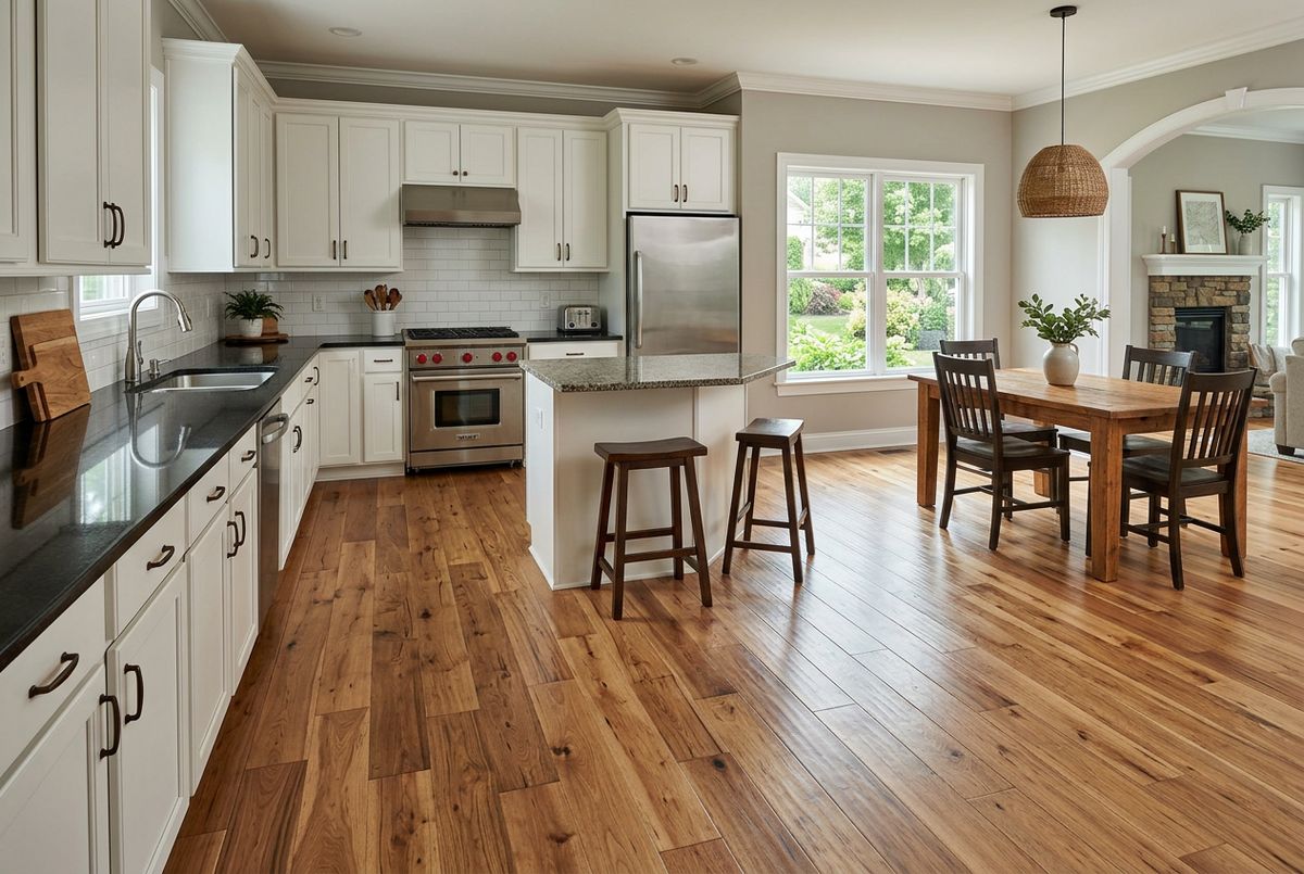 Recently installed flooring in a Woolsey, GA home